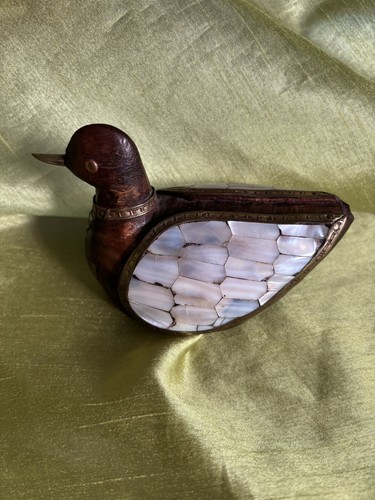 Canard bois ancien orné