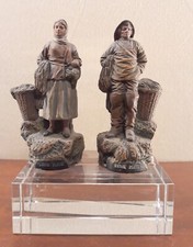 Couple terre cuite polychrome