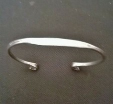 Bracelet jonc argent 925,  stylé, 18 cm