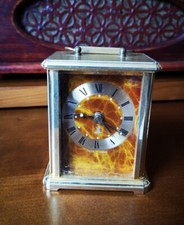 Vintage Très Joli Réveil Pendulette JAZ Electronic Doré France Fonctionnel