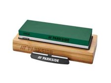 PARKSIDE® Pierre d’affûtage 2 en 1 avec base bambou + guide angle inclus