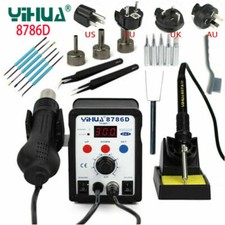 8786D 2In1 BGA SMD Soldering Rework Station Hot Air Gun soldering iron 110V 220V