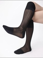 1 Paire mi bas Ref V10 Socks sheer noir Taille 41/46  Pointe talon renforcé 24