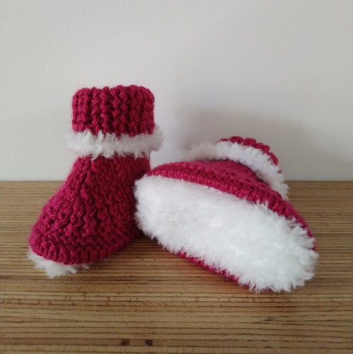 Chaussons fourrure tricoté