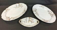 Lot 3 anciens plats service de table porcelaine Limoges CFH GDM motifs à fleurs