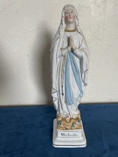 Notre Dame de Lourdes en céramique polychrome vintage 