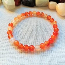 Cornaline Bracelet Classique perles 6 mm - Pierres de Lithothérapie