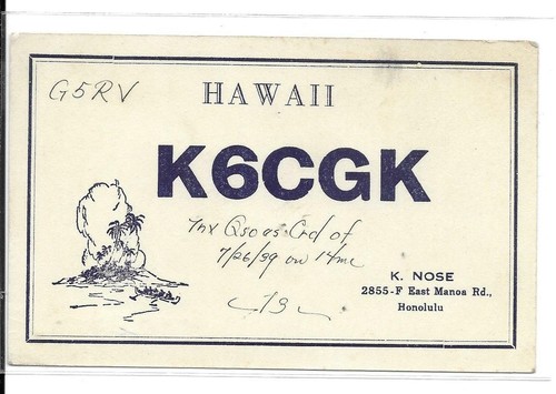 Qsl 1939 hawaii ken nose - ken,