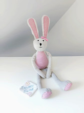 Peluche/Doudou Lapin Gris Rose