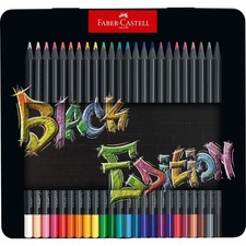 [116425] Faber-Castell Boîte métal de 24 crayons couleur Black Edition
