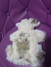 DOUDOU PELUCHE MARIONNETTE A DOIGT HISTOIRE D'OURS LAPIN CHIEN écru beige