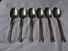 6 CUILLERES A SOUPE  METAL ARGENTE ART DECO  L : 20,2 CM