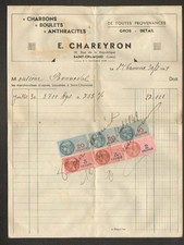 SAINT-CHAMOND (42) CHARBON BOULETS ANTHRACITES "E. CHAREYRON" en 1949