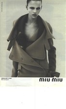 PUBLICITE ADVERTISING  2009  MIU-MIU haute couture ILDA LINDQUIST