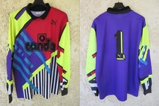 Maillot goal SAINT-ETIENNE ASSE 1986 porté n°1 PUMA vintage shirt trikot rare XL