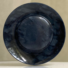 Grand bouton vintage 43 mm - Plastique moiré gris-bleu