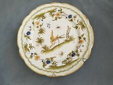 ASSIETTE MOUSTIERS DECOR OISEAU FAIT MAIN
