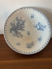 Saladier en faïence de Sarreguemines modèle Flore bleu