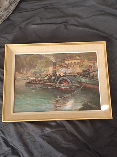 Huile sur panneau bois scène