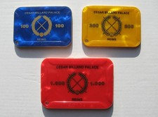 Lot de 3 jetons de casino / César Billard Palace / vintage / obsolète / Reims