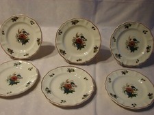 6 assiettes à dessert anciennes "DV" Sarreguemines Agreste