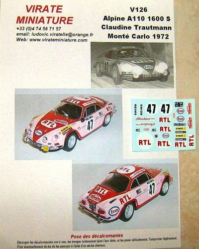 V126 alpine a110 - 1600s, rallye