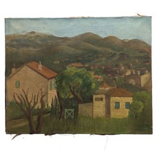 Huile sur toile paysage d'Allauch par Antoine Ferrari