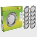 Lot de 15 Spot Led Encastrable Complete Alu Brossé Lumière Blanc Neutre 5W eq.50