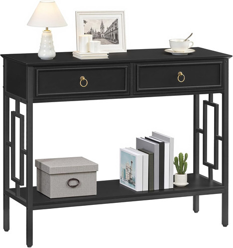 Stylish black console table - black,