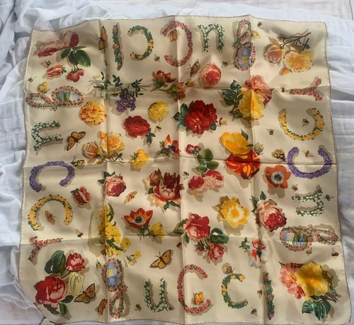 écharpe florale gucci beige - florale,