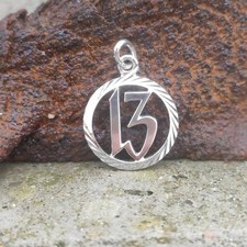 Pendentif 13 Porte Bonheur, GriGri Vintage /Ancien Style Art Nouveau Argent 835