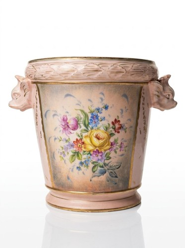 Cache pot porcelaine rose - cache-pot,