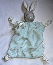 KALOO Doudou Lapin Gris Plume Bleu Vert Aqua