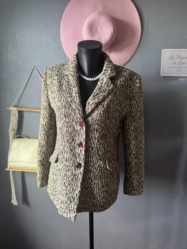 Vintage 80s textured blazer - textured,