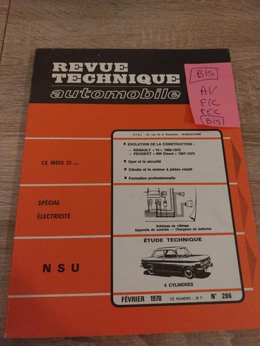 Revue technique nsu 1000 1200 - revue,