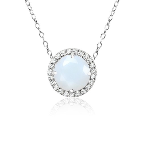 Collier rond halo opale - rond,
