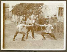 Escrimeurs en garde  Vintage