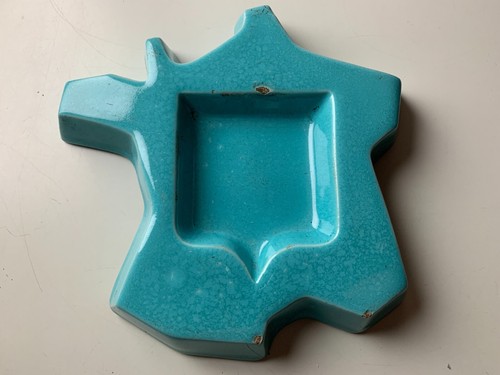 Ancien cendrier ceramique bleu - cendrier,