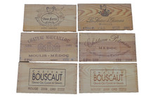 Lot de 6 façades / estampes bois caisse vin 2