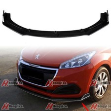POUR PEUGEOT 208 2015-2019 Spoiler Avant Lèvre Pare-Chocs Noir Brillant Convient