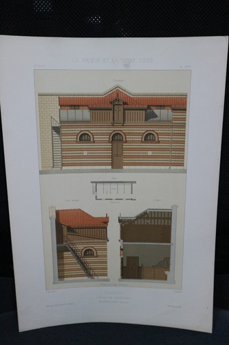 Lithographie xixe architecture - lithographie,