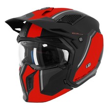 CASQUE TRIAL MT STREETFIGHTER SV TWIN C5 NOIR MAT-ROUGE  M  SIMPLE ECRAN