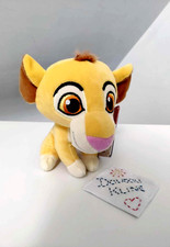 Peluche/Doudou Le Roi Lion Bébé Simba Jaune Beige Marron Noir Nez Rose  - Disney