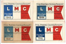 4 cartes 1944,45,46,47 Ligue