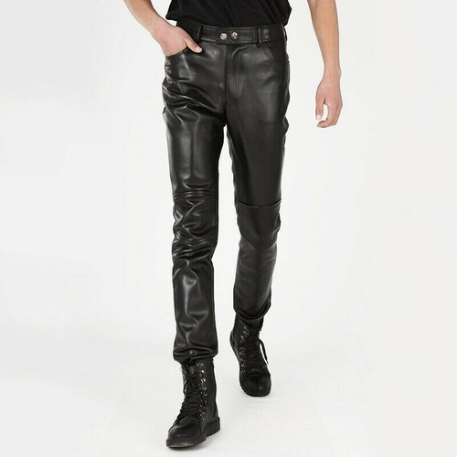 Pantalon biker slim - en, cuir