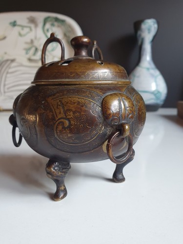 Vase bronze chine encens - chine,