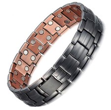 Bracelet magnétique en cuivre avec aimants modèle Black Power