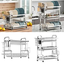 Égouttoir à vaisselle multifonctionnel, étagère de rangement pour évier,