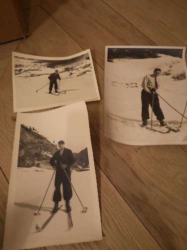 Ancienne photo ski montagne - ski,