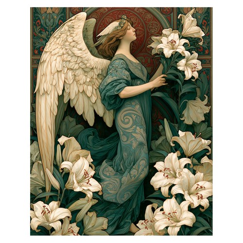 Affiche art nouveau - ange, |